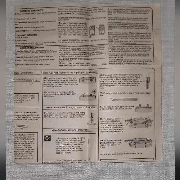 Simplicity 8572 Tote Bags In 2 Sizes And Changable Covers Sewing Pattern - Picture 4 of 6